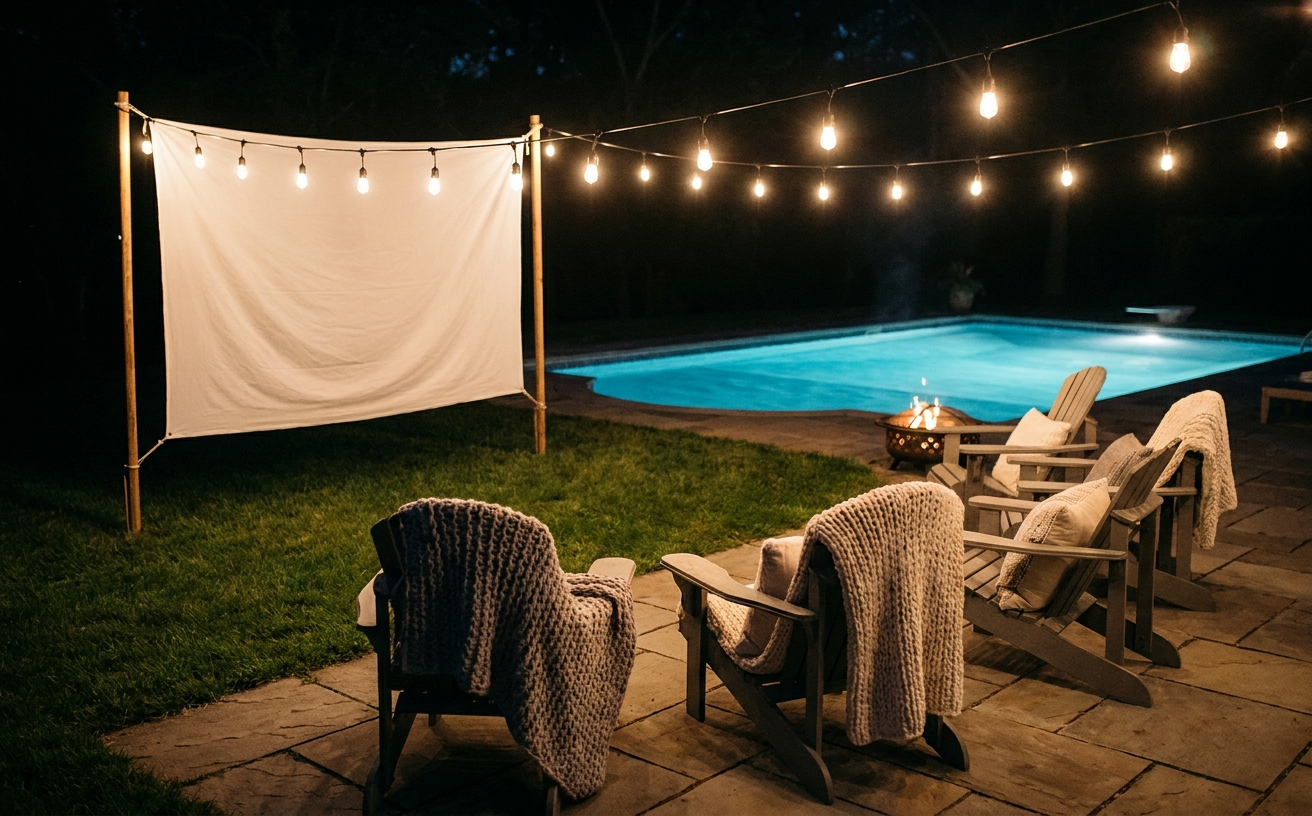 Poolside Movie Night